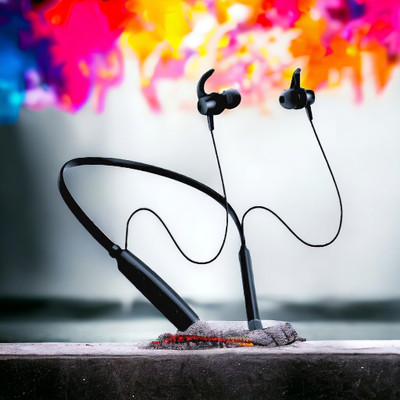 QPG STORE Rokerz 235 Pro Wireless Bluetooth Neckband(0.980 Bluetooth(Black, In the Ear)