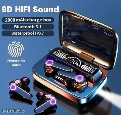 M19 Earbuds/TWS/buds 5.1 Earbuds with 280H Playtime, Headphones Bluetooth Headset(BLACK, True Wireless)