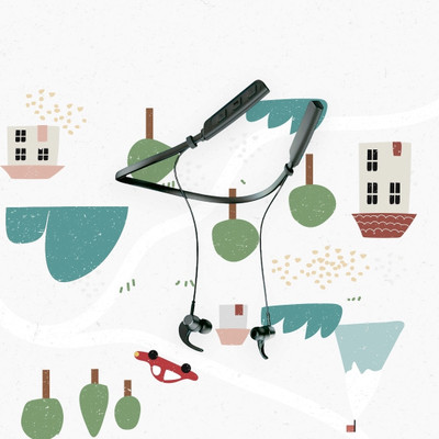 QPG STORE Rokerz 235 Pro Wireless Bluetooth Neckband(0.2694 Bluetooth(Black, In the Ear)