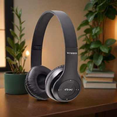 R47 Wireless Bluetooth Headphones HD Sound and Bass Mic Y67 Bluetooth Headset Bluetooth Headset(Black, On the Ear)