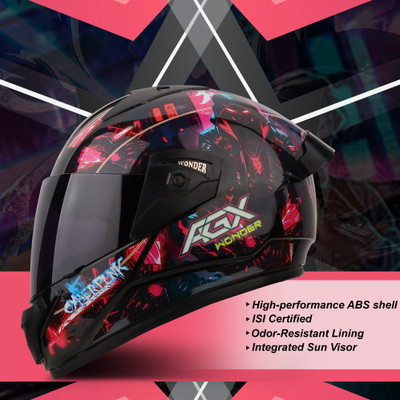 IRONVAULT Wonder with Unbreakable Smoke Visor, ABS Material Motorbike Helmet(Multicolor)