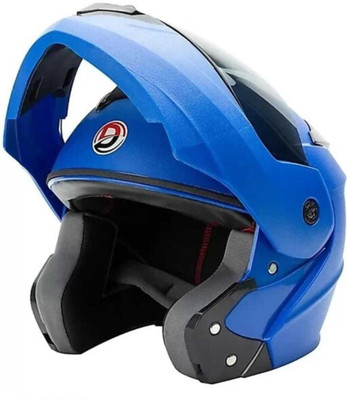 Agx Foroly Flipup ABS Material with PolyCarbonate Visor Motorbike Helmet(Blue)