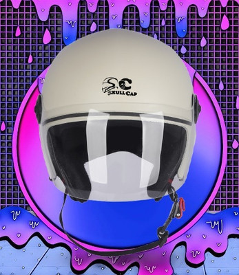 SKULLCAP NEW MODAL-23 CREAKY Motorbike Helmet(White)