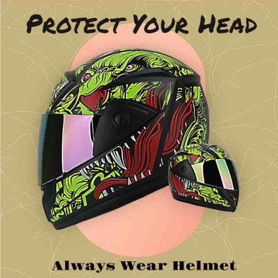 SKULLCAP AREA Motorbike Helmet(Yellow)