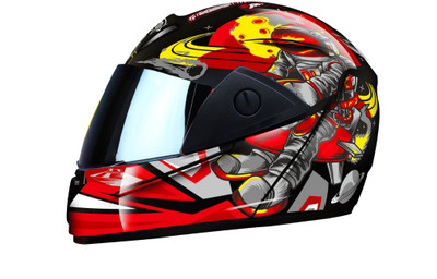 Agx RADO SPACE with Anti UV Rainbow Visor ABS Material Unisex Motorbike Helmet(Red)