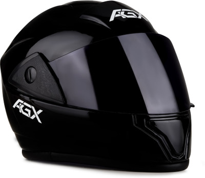 Agx Rado Fullface with Anti UV Polycarbonate Visor ABS Material, Unisex Motorbike Helmet(Black)