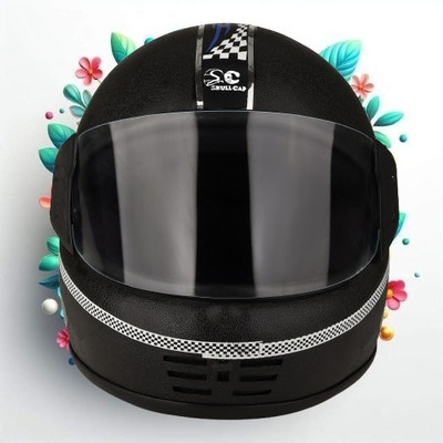 SKULLCAP SKULL CAP OPEN FACE HELMET FOR MEN & WOMEN Motorbike Helmet(Black)