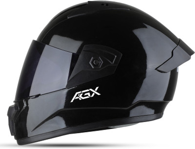 Agx Wonder Black ISI Certified with Anti UV Polycarbonate Visor ABS Material, Unisex Motorbike Helmet(Black)