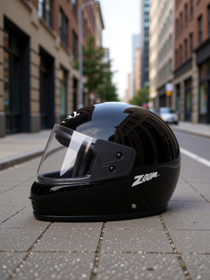 RUNGO 6 JALI PLAIN BLACK HELMET 01 Motorbike Helmet(BLACK)