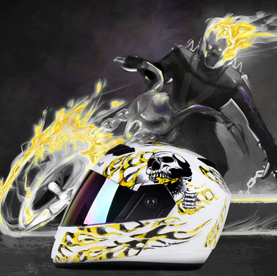 urban carrier ABS Material Full Face Rainbow Visor Helmet, UV Scratch Resistance Motorbike Helmet(Yellow)