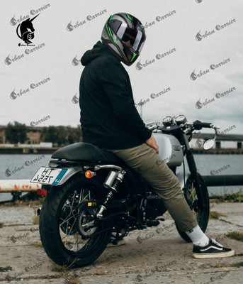 urban carrier ABS Material Full Face Plain Visor, UV Scratch Resistance Motorbike Helmet Motorbike Helmet(Green)