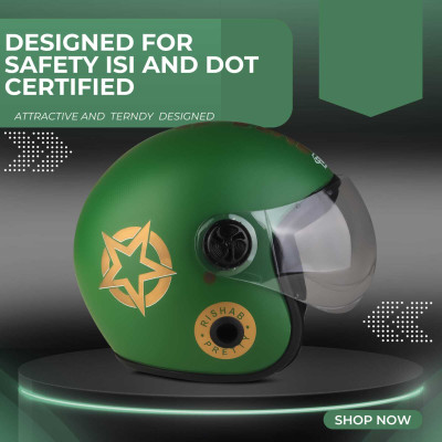 Agx Bullet with Polycarbonate Visor ABS Material Motorbike Helmet(Green)