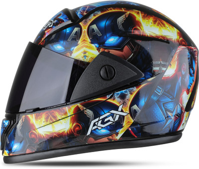 Agx Rado Captain ISI Certified with Anti UV Polycarbonate Visor ABS Material, Unisex Motorbike Helmet(Multicolor)