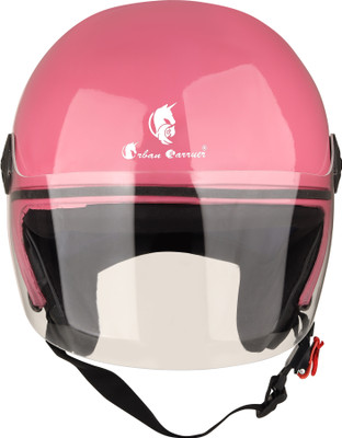 urban carrier Open Face Clear Visor Helmet, UV Scratch Resistance Helmet Motorbike Helmet Motorbike Helmet(Pink)