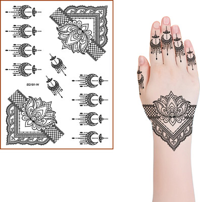 Buzzhub Sunset Swirl Mehndi Design Temporary Waterproof Body Tattoo For Women and Girls(Sunset Swirl Mehndi Design)
