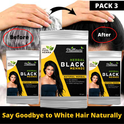 Phillauri Herbal Black Henna Mehendi – Nourishes Scalp & Provides Black Hair – Pack Of 3 Combo (60 G) For Rs. 49 @ 75% off