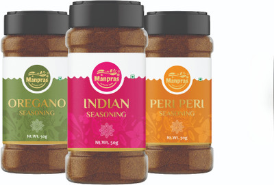 MANPRAS Manpras Seasoning Combo- Indian-Peri Peri-Oregano(150 g)