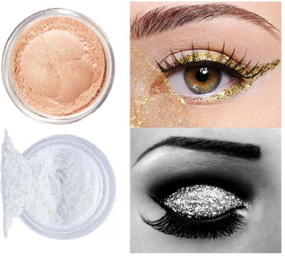 Amaryllis Highly Pigmented, Perfect Shimmer Finish Gold And Silver Highlighter Powder Highlighter(Gold, Silver)