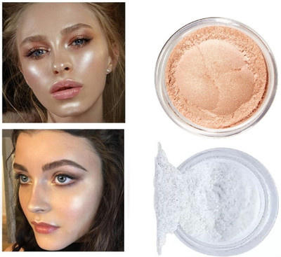 AMOSFIA MAKEUP SHINY & SHIMMERY WATER PROOF HIGHLIGHTER POWDER COMBO Highlighter(Gold, Silver)