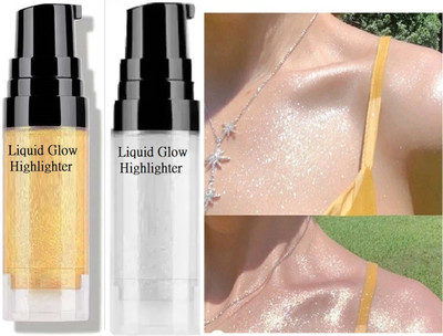 REIMICHI Combo Silver & Gold Highlighter for Face and Body, Makeup Highlighter(gold, silver)