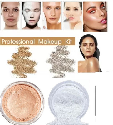 AMOSFIA All skin type Face Makeup powder Highlighter Water prof & long lasting Highlighter(Gold, Silver)