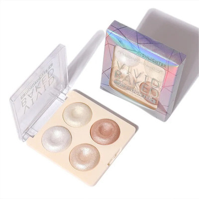HSQ Vivid Glow 4-in-1 Baked Highlighter Palette Highlighter(Multicolour)