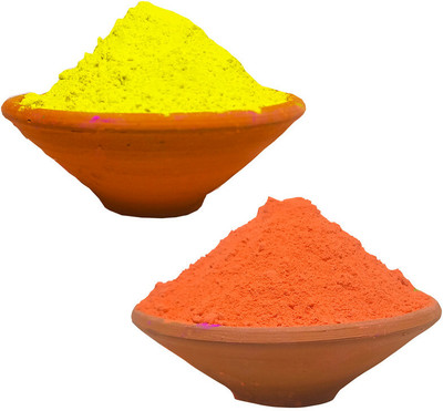 GULAL Combo (Yellow And Orange) 100g Each Colour Holi Color Powder Pack of 2(Yellow, Orange, 200 g)