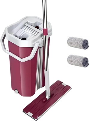 Upkaranwale Fuchsia Microfiber Flat Spin Large Mop cleaning System (38CM x 12CM) Mop Set(Purple)