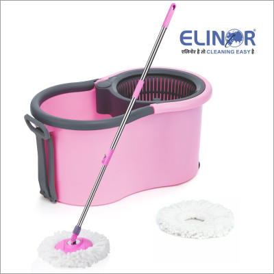 ELINOR PINK DELIGHT PLASTIC HANDLE MOP SET Mop Set(Multicolor)