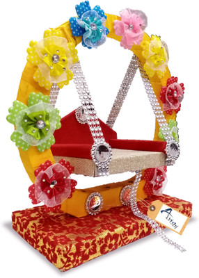 Avishi Laddu Gopal Swing | Krishan Jhula Wooden Multi color & same Design (Size-1) Jhula