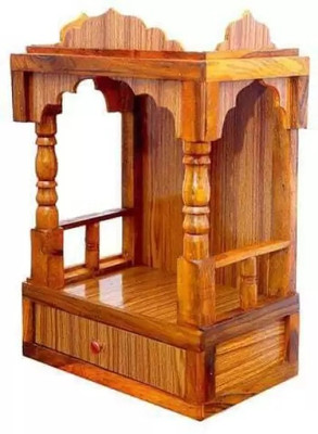 Rkc Classic God pooja mandir Temple size (Hight 45cm X Wright 32cm X length 22CM) Solid Wood Home Temple(Height: 45, Pre-assembled)