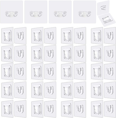 Wishland Pack of 20 Pairs Self Adhesive Double-Sided Male Female Wall Hooks MFx20.27 Hook 20(Pack of 1)
