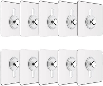 SELIFYMART Self Adhesive Nail Hook for Hanging Photo Frame, Home and Bathroom Accessories Hook 10(Pack of 10)