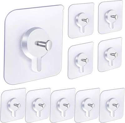 Sellzino Drill Free Self Adhesive Photo Nail Hook For Hanging frames Heavy Duty Hook 10(Pack of 10)