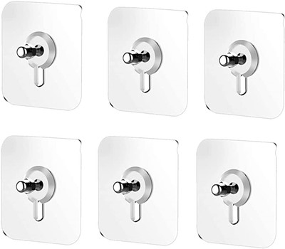 CoreValues Pack of 6 Adhesive Wall Screws Hanging Nails - Non-Trace Hook 6(Pack of 1)