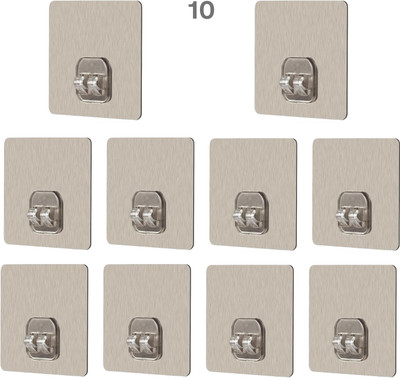 Prievado Prievado 10-Pcs Adhesive V Hooks Wall hooks for bathroom Wall hooks for Kitchen Hook 10(Pack of 10)