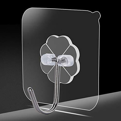 Eonian Self Adhesive Stainless Steel Hook(Pack of 1)