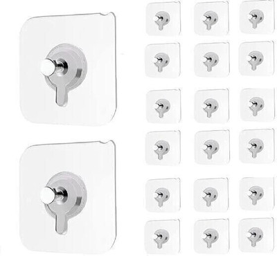 KEZIFY Photo Frame Nail Adhesive Hooks for Wall Without Drilling Heavy Duty Waterproof Hook 20(Pack of 20)