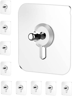 HI-HOPE Nail Free Wall Hook Screw Adhesive Non-Trace No Drilling Bathroom Installation Hook 10(Pack of 10)