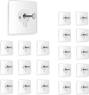 HOKLER Adhesive Nail Wall Hooks for Hanging Kitchen Household and Bathroom Accessories Hook 20(Pack of 20)