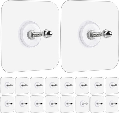 HOKLER Adhesive Nail Wall Hooks for Hanging Kitchen Household and Bathroom Accessories Hook 18(Pack of 18)