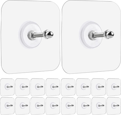 KEZIFY Self Adhesive Strong Sticky Wall Hooks for Hanging Kitchen, Bathroom Accessories Hook 18(Pack of 18)
