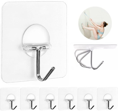 HOKLER Adhesive Nail Wall Hooks for Hanging Kitchen Household and Bathroom Accessories Hook 10(Pack of 10)