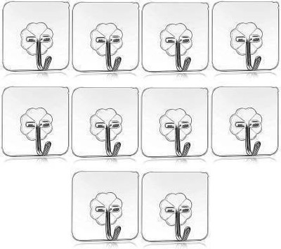 GAURINANDAN 10 Pcs Self Adhesive Wall Hooks, Heavy Duty Sticky Hooks for Hanging , Waterproof Transparent Adhesive Hooks for Wall, Wall Hangers for Hanging Kitchen Bathroom Bedroom Accessories Hook/Strong Adhesive Hook Wall Door Sticky Hanger Holder for Kitchen Bathroom Hook Hook 10(Pack of 10) GAURINANDAN 10 Pcs Self Adhesive Wall Hooks, Heavy Duty Sticky Hooks for Hanging , Waterproof Transparent Adhesive Hooks for Wall, Wall Hangers for Hanging Kitchen Bathroom Bedroom Accessories Hook/Strong Adhesive Hook Wall Door Sticky Hanger Holder for Kitchen Bathroom Hook Hook 10(Pack of 10)