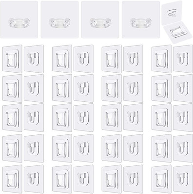Shreejee Pack of 20 Double-sided Super Sticky Wall Hook-For Multiple Use Hook 20(Pack of 20)