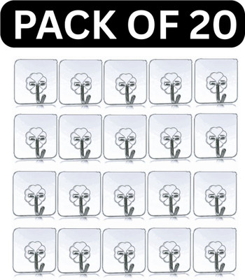 DEPOFF Self Adhesive Wall Hangers with Stainless steel Hooks Hook(Pack of 20)