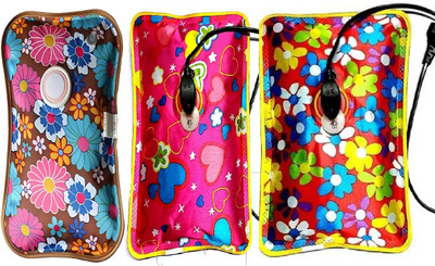 WATERLEAF Electric PVC Hot Water Bag with Pocket for Winters/Pain Relief & Heat Therapy Electrical 1 L Hot Water Bag(Multicolor)