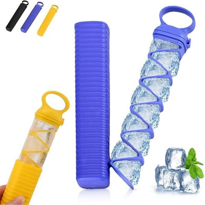 MRIYA Pull-out Ice Tray Food Grade Plastic Ice Maker Home Portable Ice Box Multicolor Plastic Ice Cube Tray(Pack of1)