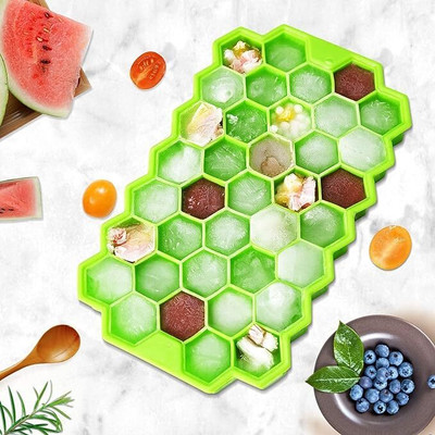 darkshri small ice cube tray Green Silicone Ice Cube Tray(Pack of1)