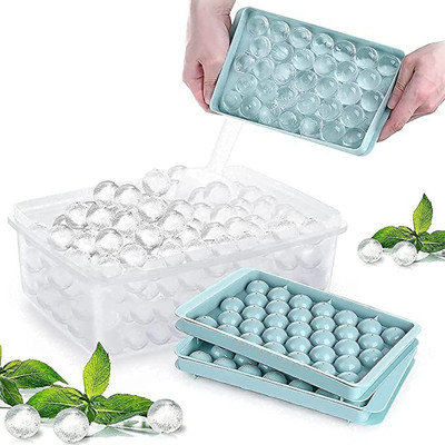 Mejilla Ice Mould Tray For Freezer- Ball Shape (Color Assorted) Blue Plastic Ice Ball Tray(Pack of1)